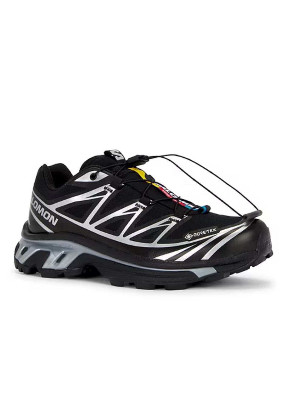 Salomon XT-6 GTX Sneakers Black Silver GTX Trail Revolve Sz 6.5